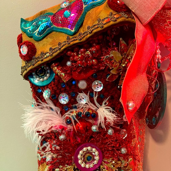 KEEPSAKE (Handcrafted) Luxury One-Of-A-Kind Christmas Stocking (Angel) - Picture 3 of 7